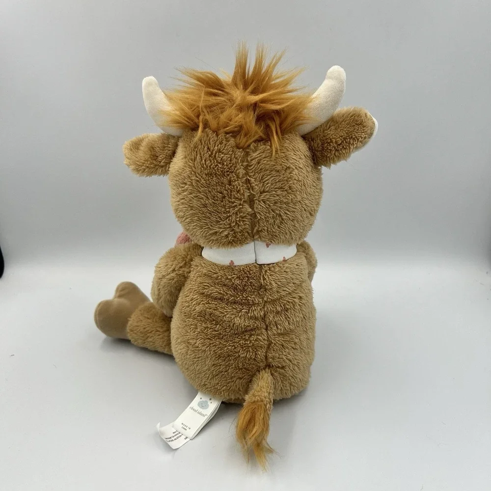 Cloud Island Highland Cow Plush Stuffed Animal Toy Detachable Heart Rattle
